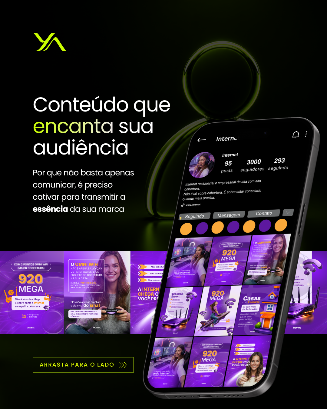 Arte de portfólio para conteúdo estático